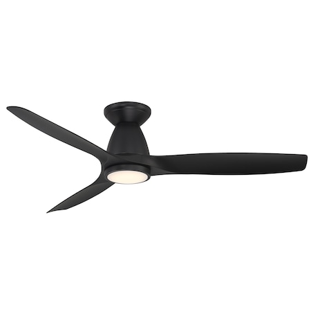 Skylark 3-Blade Smart Flush Mount Ceiling Fan 54 Matte Black 3000K LED Light Kit And Remote Control